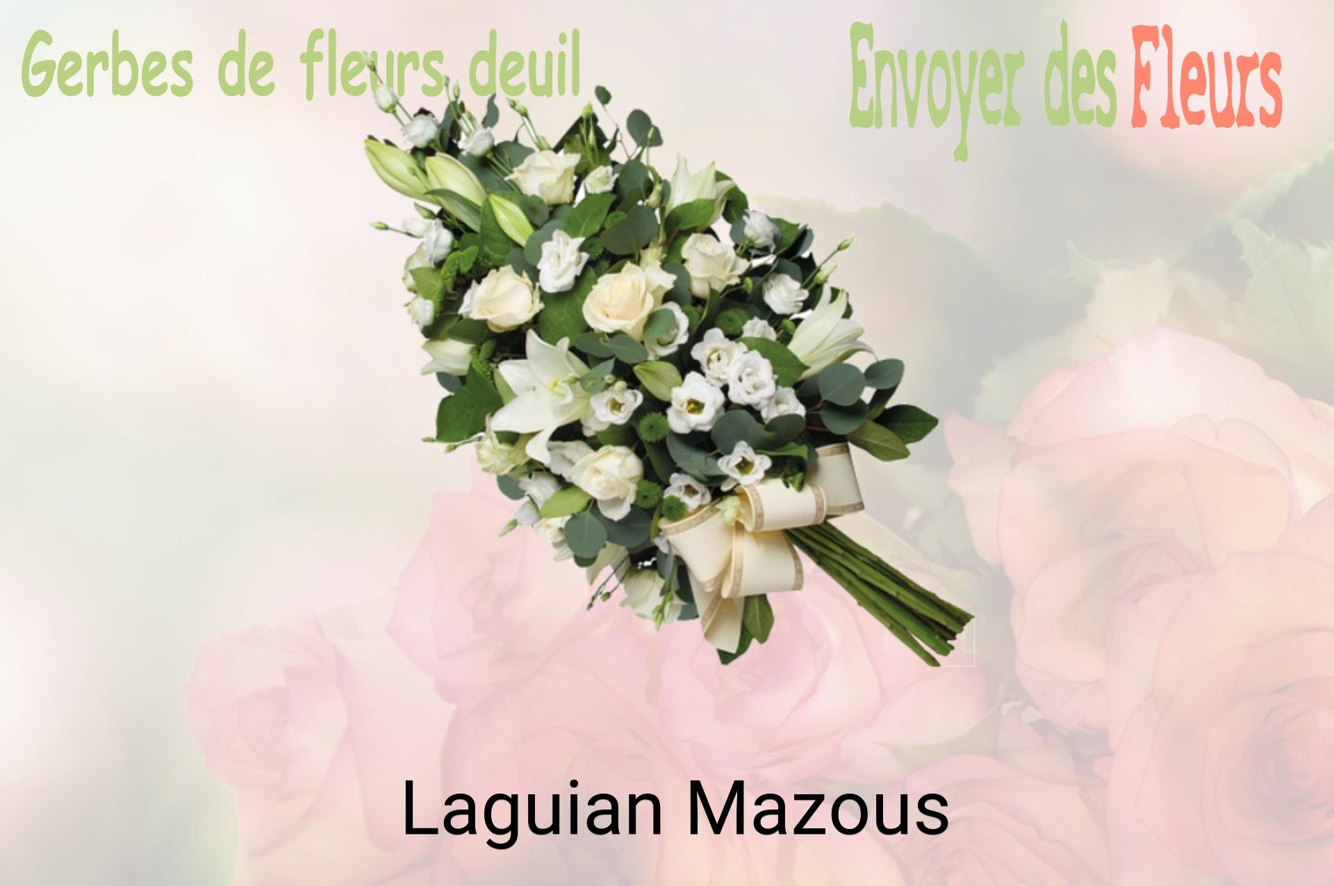 Gerbe de fleurs de deuil livrée à Laguian-Mazous